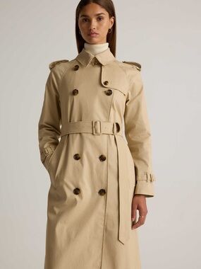 Abercrombie & Fitch Tan Double-Breasted Trench with Belt
